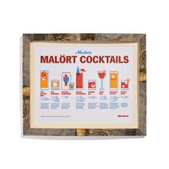 Modern Malort Cocktails Letterpress Print