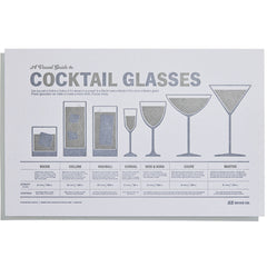 Cocktail Glass Silhouette Print in Silver Metallic Ink