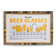 Essential Beer Glassware Letterpress Print