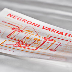 Negroni Cocktail Print Showing Recipe