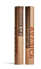 The coffee poster is packaged in a unique paper tube with complementary label and metal end caps - no wrapping required.