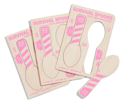 Ice Cream Survival Spoons are Laser Cut from USA-grown Maple Wood and Silkscreened with Water-based Inks